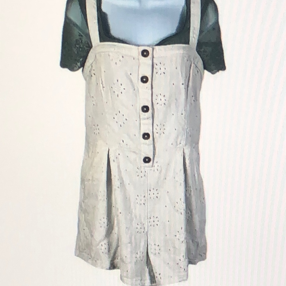 Abercrombie & Fitch Jumper Overalls with Eyelet Embroidery Fully Lined S…